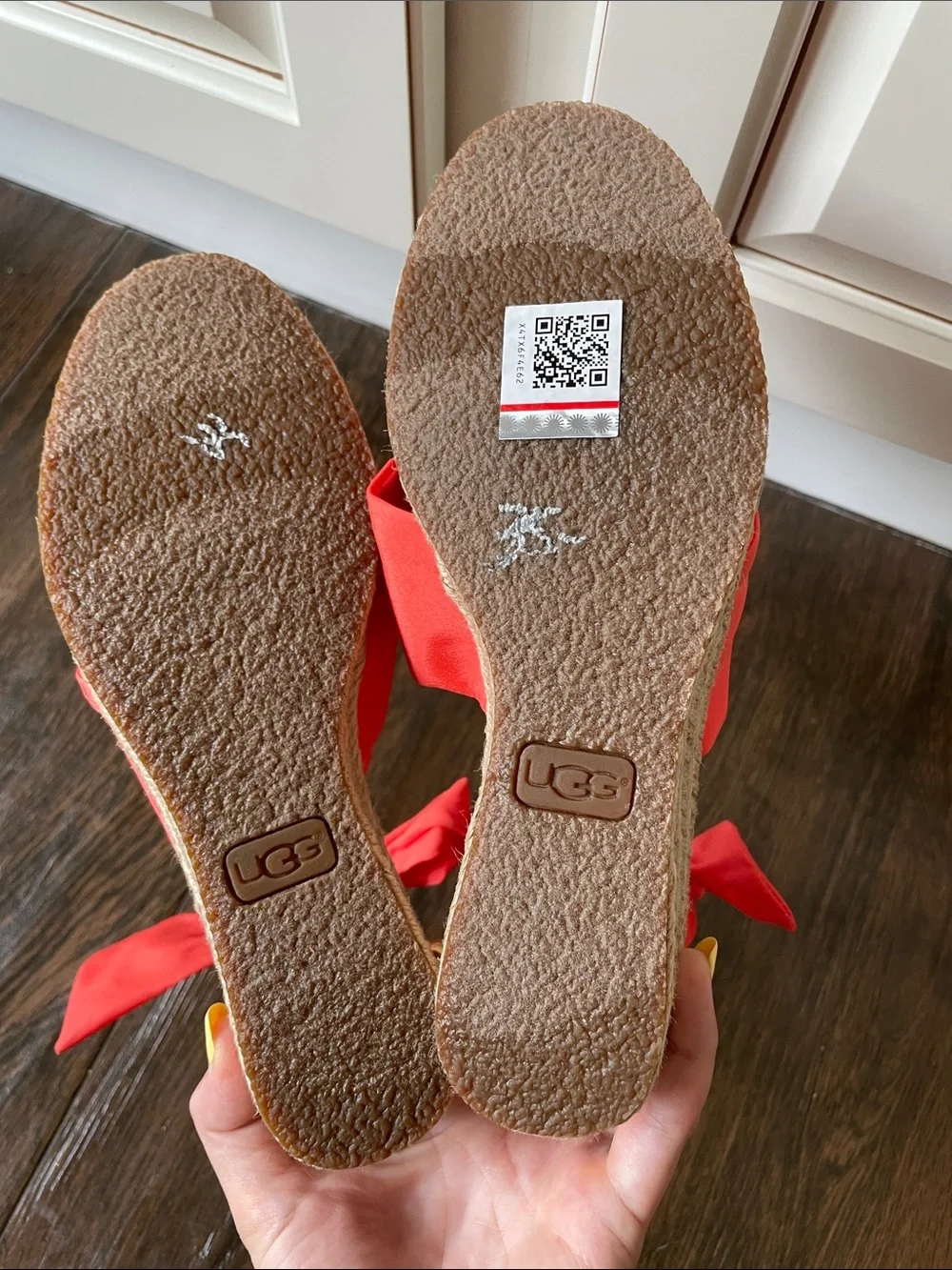 NWT UGG Espadrille Wedge Sandals Tie-Ankle Sandals!